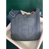 Hermes Evelyne III PM Bag Clemence Leather In Navy High