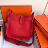 Hermes Evelyne III PM Bag Calfskin In Red High