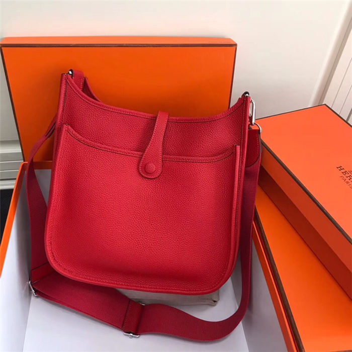 Hermes Evelyne III PM Bag Calfskin In Red High