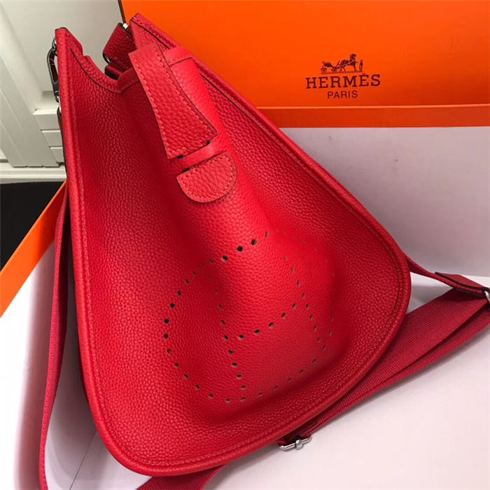 Hermes Evelyne III PM Bag Calfskin In Red High