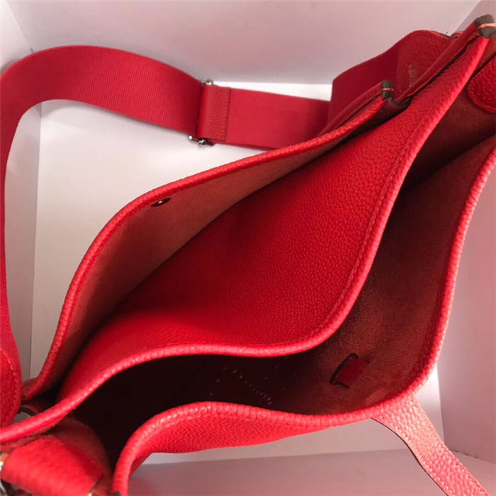 Hermes Evelyne III PM Bag Calfskin In Red High