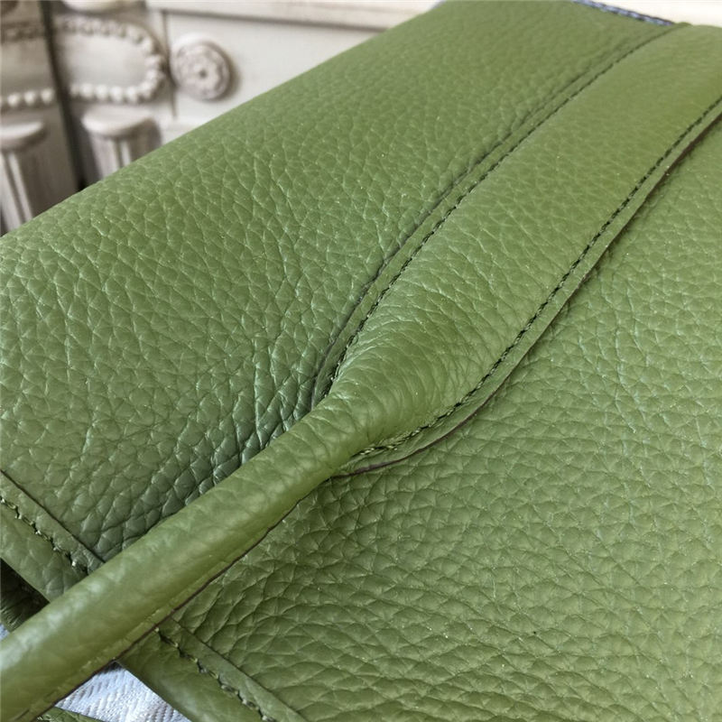 Hermes Constance Compact Wallet Epsom Leather Green High