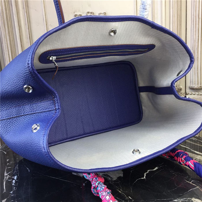 Hermes Garden Party 30/36 Bag Togo Calfskin In Royal Blue High