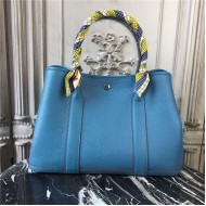 Hermes Garden Party 30/36 Bag Togo Calfskin In Denim Blue High