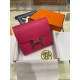 Hermes Constance Compact Wallet Epsom Leather Fuchsia High