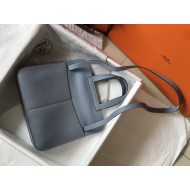 Hermes Halzan 31cm Bag Clemence Leather WAX In Blue LWAX In High