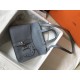 Hermes Halzan 31cm Bag Clemence Leather WAX In Blue LWAX In High