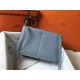 Hermes Halzan 31cm Bag Clemence Leather WAX In Blue LWAX In High