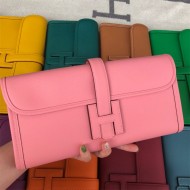 Hermes Jige Elan 29 Clutch Bag Epsom Leather WAX Pink High