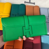 Hermes Jige Elan 29 Clutch Bag Epsom Leather WAX Green High