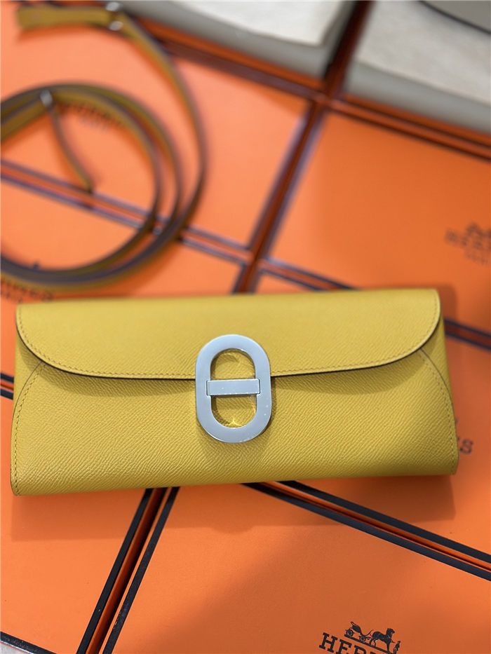 Hermes Chaine D Ancre To Go wallet Epsom calfskin WAX Jaune Ambre High