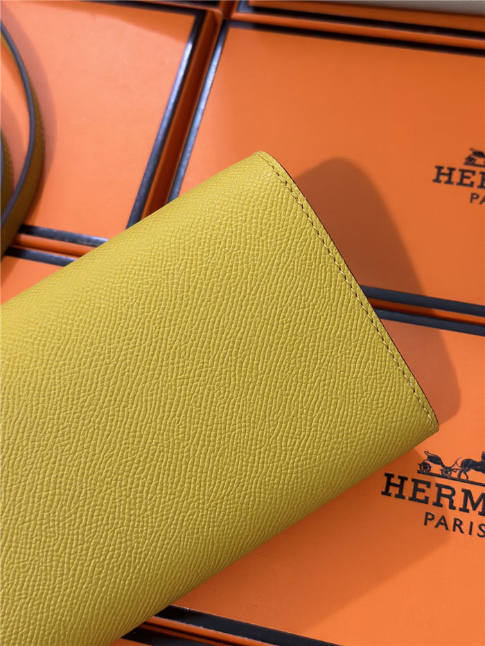 Hermes Chaine D Ancre To Go wallet Epsom calfskin WAX Jaune Ambre High