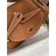 Hermes Lindy Mini Bag Clemence Leather In Tan WAX High