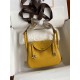 Hermes Lindy Mini Bag Clemence Leather In Yellow WAX High