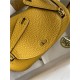 Hermes Lindy Mini Bag Clemence Leather In Yellow WAX High