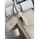 Hermes Lindy Mini Bag Clemence Leather In Cream WAX High