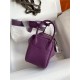 Hermes Lindy Mini Bag Clemence Leather In Purple WAX High