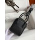 Hermes Lindy Mini Bag Clemence Leather In Black WAX High