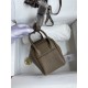 Hermes Lindy Mini Bag Clemence Leather In Etoupe WAX High