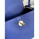 Hermes Lindy Mini Bag Clemence Leather In Royal Blue WAX High