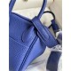 Hermes Lindy Mini Bag Clemence Leather In Royal Blue WAX High