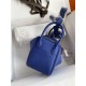 Hermes Lindy Mini Bag Clemence Leather In Royal Blue WAX High