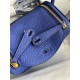 Hermes Lindy Mini Bag Clemence Leather In Royal Blue WAX High