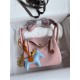 Hermes Lindy Mini Bag Clemence Leather In Pink WAX High