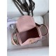 Hermes Lindy Mini Bag Clemence Leather In Pink WAX High