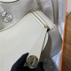 Hermes Lindy 26/30cm Bag Clemence Leather In Cream Gold-Metal WAX High