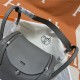 Hermes Lindy 26/30cm Bag Clemence Leather In Dk-Grey Silver-Metal WAX High