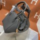 Hermes Lindy 26/30cm Bag Clemence Leather In Dk-Grey Gold-Metal WAX High