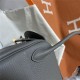 Hermes Lindy 26/30cm Bag Clemence Leather In Dk-Grey Gold-Metal WAX High