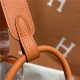 Hermes Lindy 26/30cm Bag Clemence Leather In Orange Gold-Metal WAX High