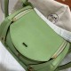 Hermes Lindy 26/30cm Bag Clemence Leather In Lt-Green Gold-Metal WAX High