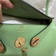 Hermes Lindy 26/30cm Bag Clemence Leather In Lt-Green Gold-Metal WAX High