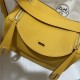 Hermes Lindy 26/30cm Bag Clemence Leather In Yellow Gold-Metal WAX High