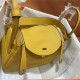 Hermes Lindy 26/30cm Bag Clemence Leather In Yellow Gold-Metal WAX High