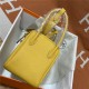 Hermes Lindy 26/30cm Bag Clemence Leather In Yellow Silver-Metal WAX High