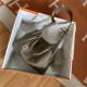 Hermes Lindy 26/30cm Bag Clemence Leather In Etoupe Gold-Metal WAX High