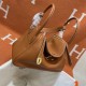 Hermes Lindy 26/30cm Bag Clemence Leather In Tan WAX High