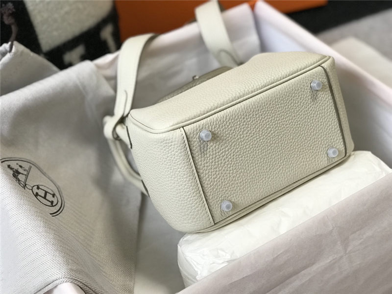 Hermes Lindy Mini Bag Calfskin Leather In Cream High