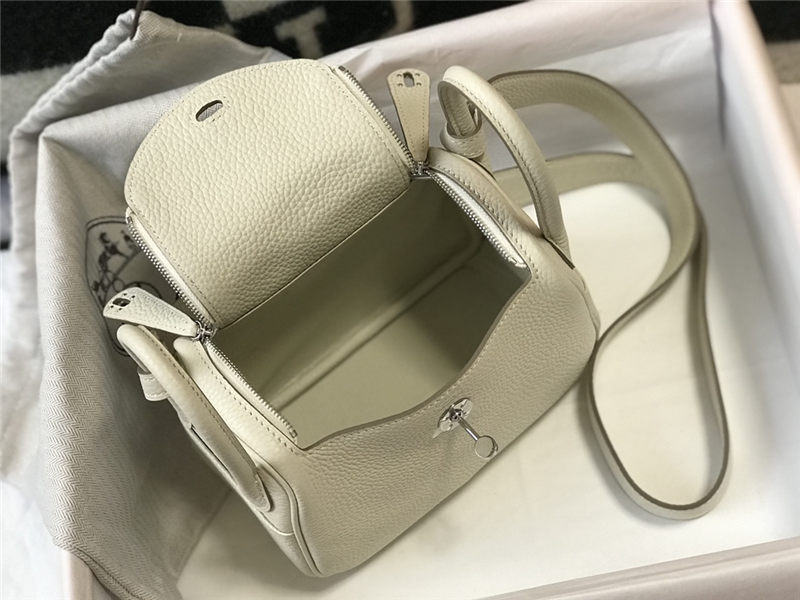 Hermes Lindy Mini Bag Calfskin Leather In Cream High