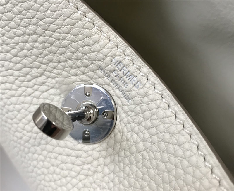 Hermes Lindy Mini Bag Calfskin Leather In Cream High