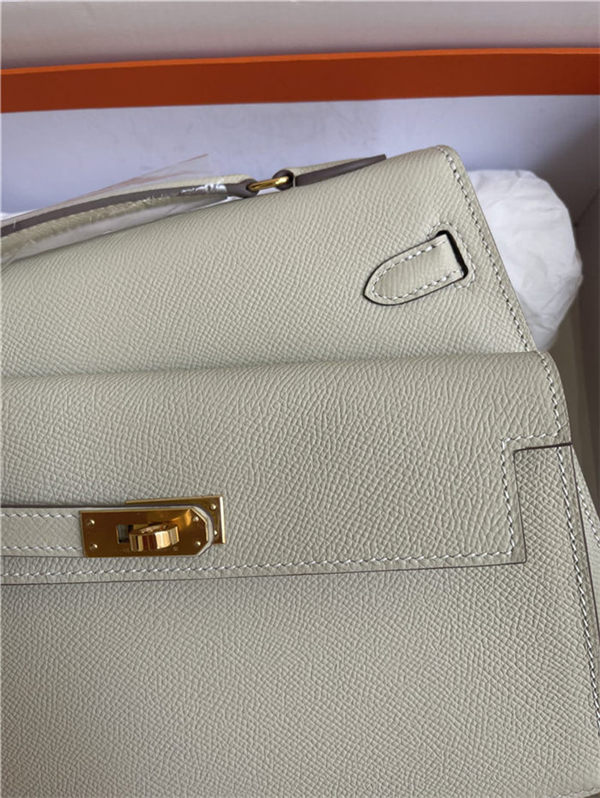 Hermes Kelly Sellier 25 Epsom WAX Cream White High