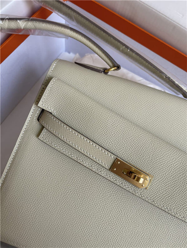 Hermes Kelly Sellier 25 Epsom WAX Cream White High