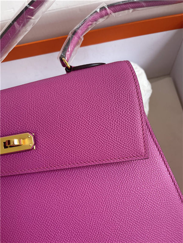 Hermes Kelly Sellier 25 Epsom WAX Purple Pink High