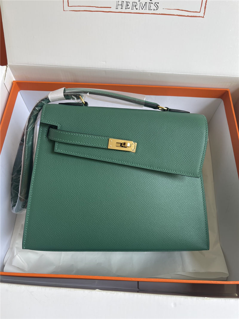 Hermes Kelly Sellier 25 Epsom WAX Green High