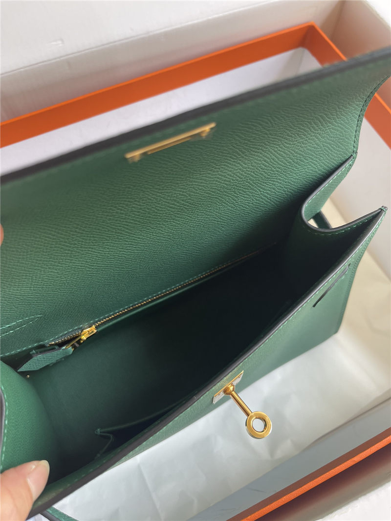 Hermes Kelly Sellier 25 Epsom WAX Green High