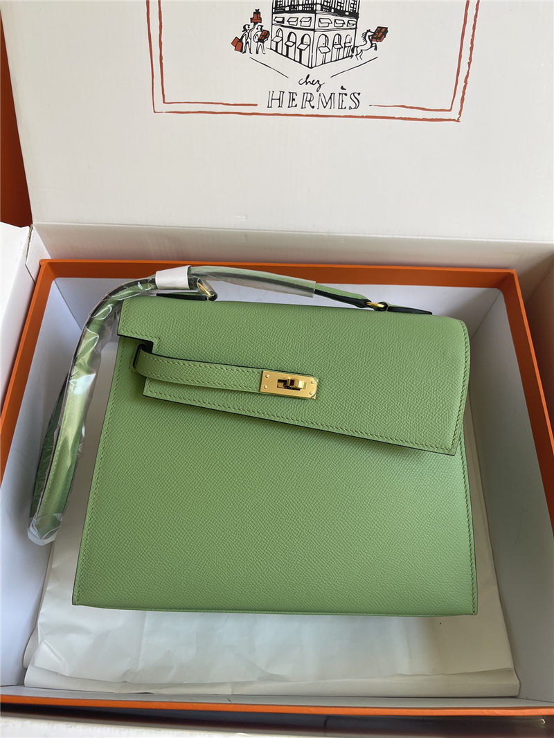 Hermes Kelly Sellier 25 Epsom WAX Green High